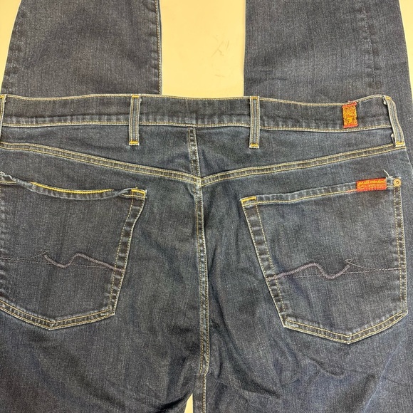 7 For All Mankind Blue Straight Men's Jeans - Picture 2 of 8